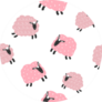 Seamless Repeating Pattern With Cute  Pink Lambs Sticker