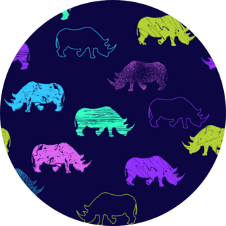 Seamless Rhinoceros Pattern Sticker