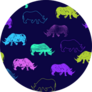 Seamless Rhinoceros Pattern Sticker