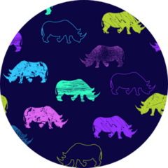 Seamless Rhinoceros Pattern Sticker