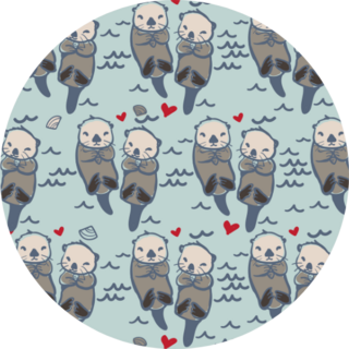 Seamless Sea Otter Pattern Sticker