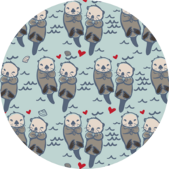 Seamless Sea Otter Pattern Sticker