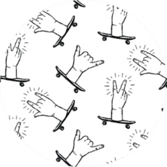 Seamless Skateboarding Shaka Hands Sticker