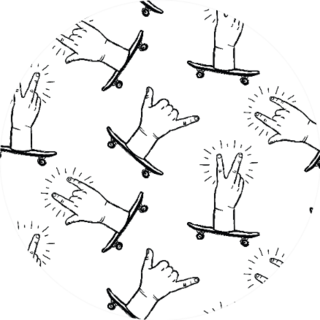 Seamless Skateboarding Shaka Hands Sticker