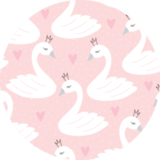 Seamless Swan Pink Princess Pattern Sticker