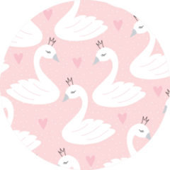 Seamless Swan Pink Princess Pattern Sticker