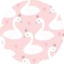 Seamless Swan Pink Princess Pattern Sticker
