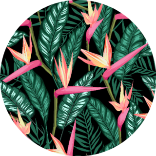 Seamless Tropical Bird Of Paradise Plant Pattern Sticker