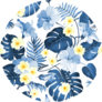 Seamless Tropical Blue Plumeria Flower Pattern Sticker