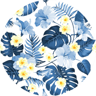Seamless Tropical Blue Plumeria Flower Pattern Sticker