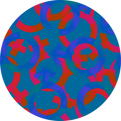 Seamless Watercolor Pattern Of Gender Symbols Sticker