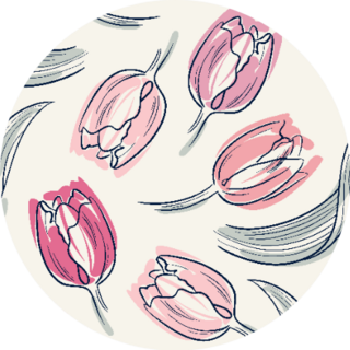 Seamless With Tulips Illustration Sticker