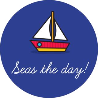 Seas The Day Sailing Sticker