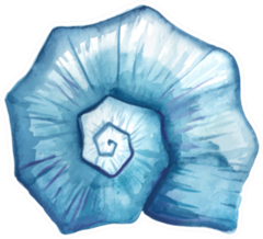 Seashell Watercolor Illustration Bright Blue Sticker