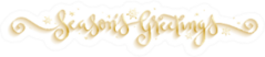 Seasons Greetings Metallic Gold Calligraphy Snowflakes Sticker