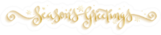 Seasons Greetings Metallic Gold Calligraphy Snowflakes Sticker