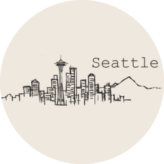 Seattle Skyline Hand-drawn Illustration Sticker