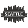 Seattle Skyline Silhouette Stamp Sticker