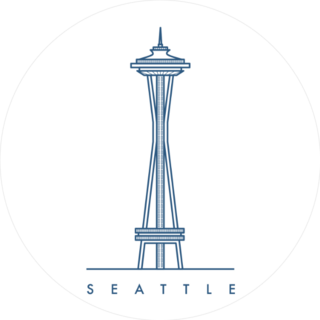 Seattle Space Needle Circle Sticker