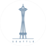 Seattle Space Needle Circle Sticker