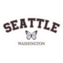 Seattle Washington Butterfly Typography Sticker