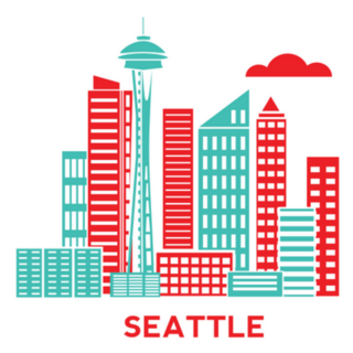 Seattle Washington City Architecture Retro Sticker