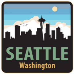 Seattle, Washington Skyline Illustration Sticker