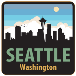 Seattle, Washington Skyline Illustration Sticker
