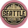 Seattle, Washington Skyline Label Illustration Sticker