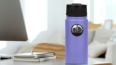 Seattle Washington Skyline Moon Sticker on a Water Bottle (New) example