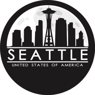 Seattle Washington Skyline Moon Sticker