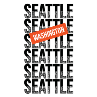 Seattle Washington, Unique Typography Sticker