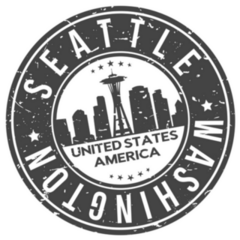 Seattle Washington Usa Stamp Logo Sticker