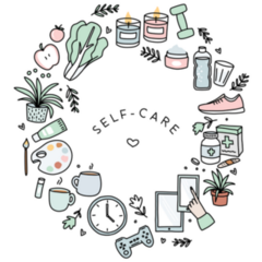 Self Care Hand Drawn Illustrations Sticker