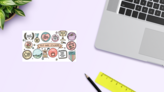 Self Care Sticker Sheet on a Desk (New) example