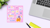 Self Care Sticker Sheet on a Desk (New) example