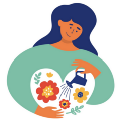 Self Love, Body Care Gardening Concept Sticker