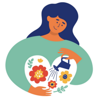 Self Love, Body Care Gardening Concept Sticker