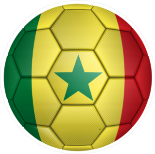 Senegal Flag Soccer Ball Sticker