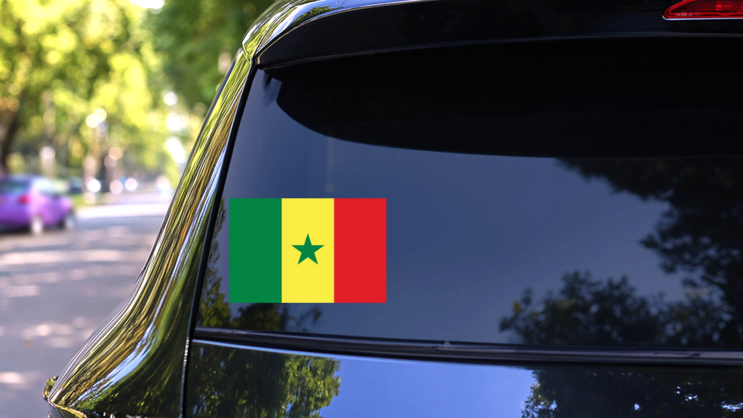 Senegal Flag Sticker on a Rear Car Window (New) example