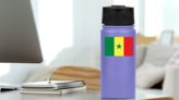 Senegal Flag Sticker on a Water Bottle (New) example