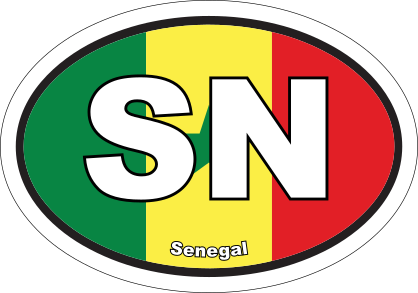 Senegal Sn Flag Oval Sticker