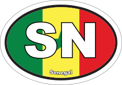 Senegal Sn Flag Oval Sticker
