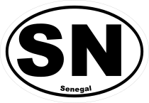 Senegal Sn Oval Sticker