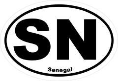 Senegal Sn Oval Sticker
