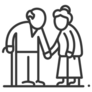 Senior Couple Holding Hands Sticker