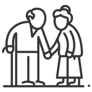 Senior Couple Holding Hands Sticker
