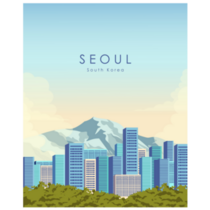 Seoul Modern Poster Sticker
