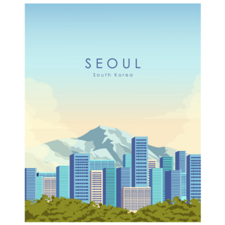 Seoul Modern Poster Sticker