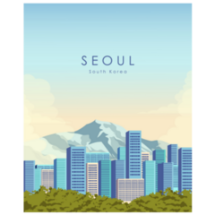 Seoul Modern Poster Sticker